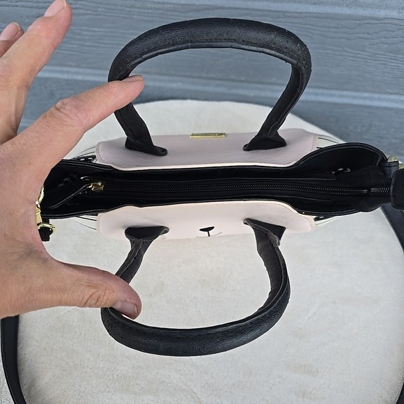 Betsey Johnson Pink & Black Cat Motif Crossbody Bag - Picture 5 of 16